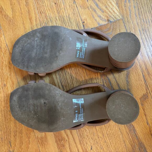 Dolce Vita Women's Tan Strappy Sandals DV Strappy Block Heel Sandal Size 8 - Picture 4 of 5